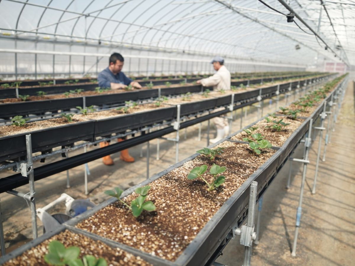 夏イチゴを定植